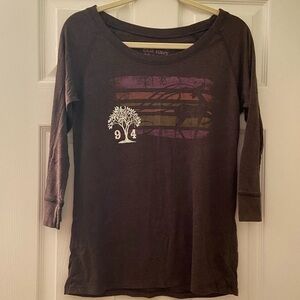 Old Navy Brown 3/4 Sleeve Graphic Tee